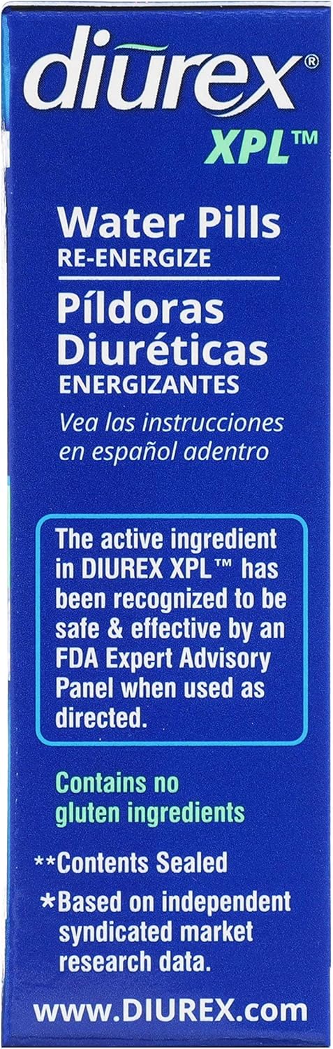 Diurex XPL Re-energizing Water Pills - 22 Count - Reduce Bloating and Fatigue