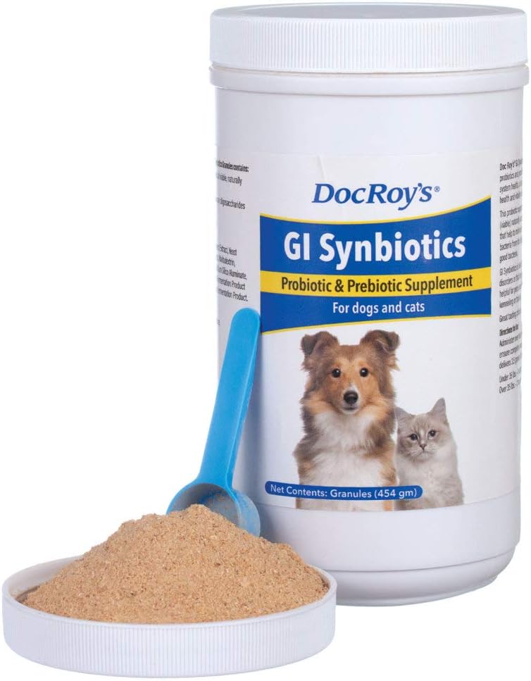 Doc Roy's GI Synbiotics Probiotic & Prebiotic Supplement 454g Granules for Dogs & Cats by Revival Animal Health