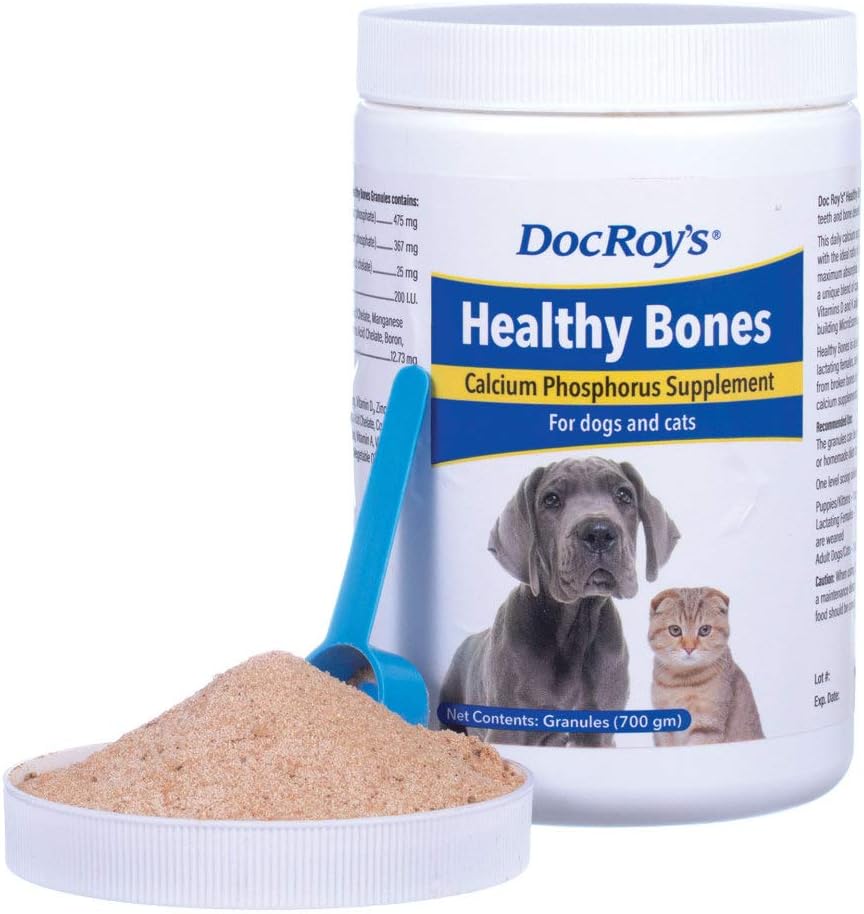 Doc Roy's Healthy Bones Calcium Phosphorus Supplement for Dogs and Cats - 700g Granules by Revival Animal Health