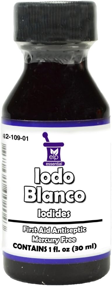 Doctor ELP Essential Colorless White Clear Iodine Tincture YODO Blanco 1 oz Bottle