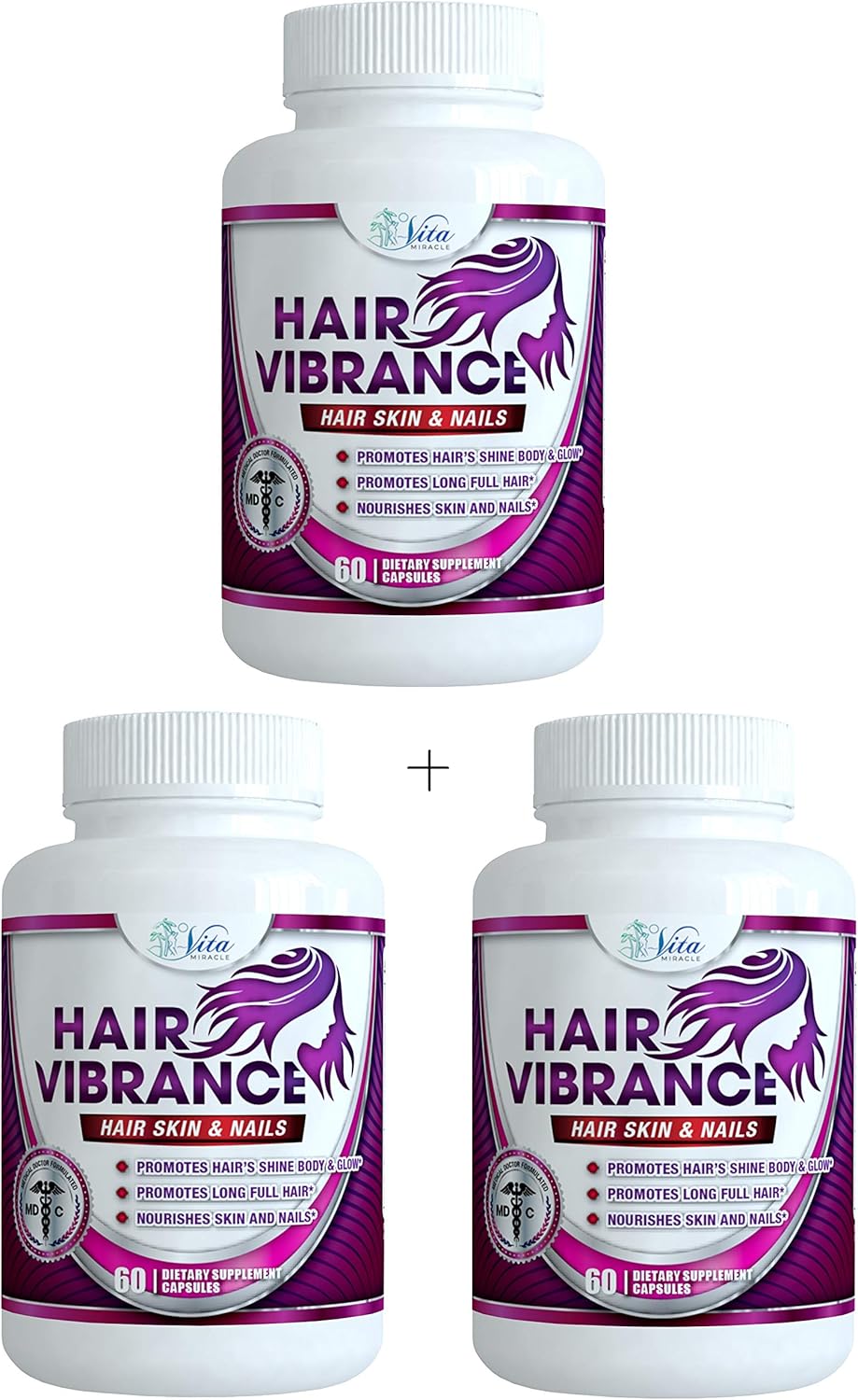 Doctor Formulated Hair, Skin, and Nails Vitamins with 15000mcg Biotin - 23 Vitamins for Hair Growth, Healthier Skin, Nails, and Lashes - 3 Pack