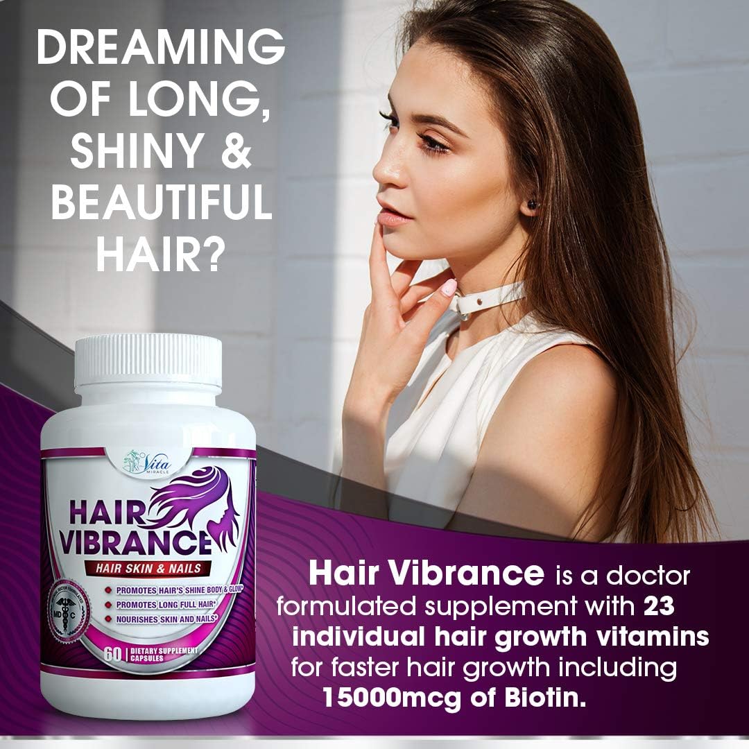 Doctor Formulated Hair, Skin, and Nails Vitamins with 15000mcg Biotin - 23 Vitamins for Hair Growth, Healthier Skin, Nails, and Lashes - 3 Pack