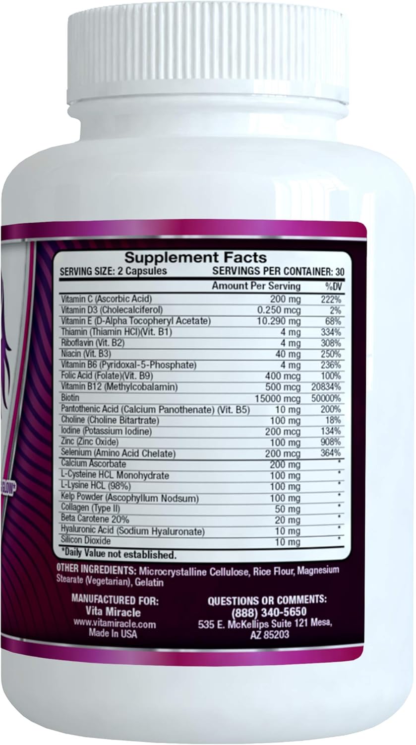 Doctor Formulated Hair, Skin, and Nails Vitamins with 15000mcg Biotin - 23 Vitamins for Hair Growth, Healthier Skin, Nails, and Lashes - 3 Pack