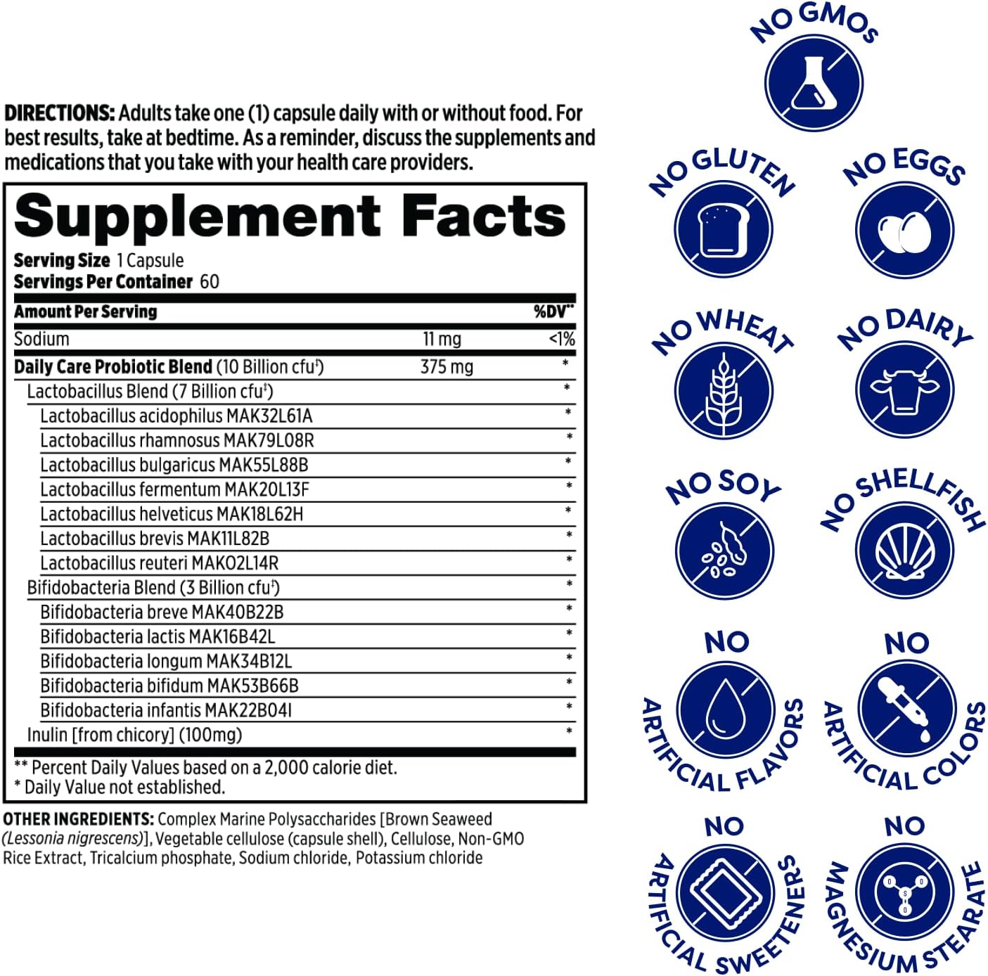 Doctor Formulated Probulin Daily Care Probiotic - 10 Billion CFU - 12 Probiotic Strains - 60 Vegan Capsules - Digestive & Immune Support (Twin Pack)