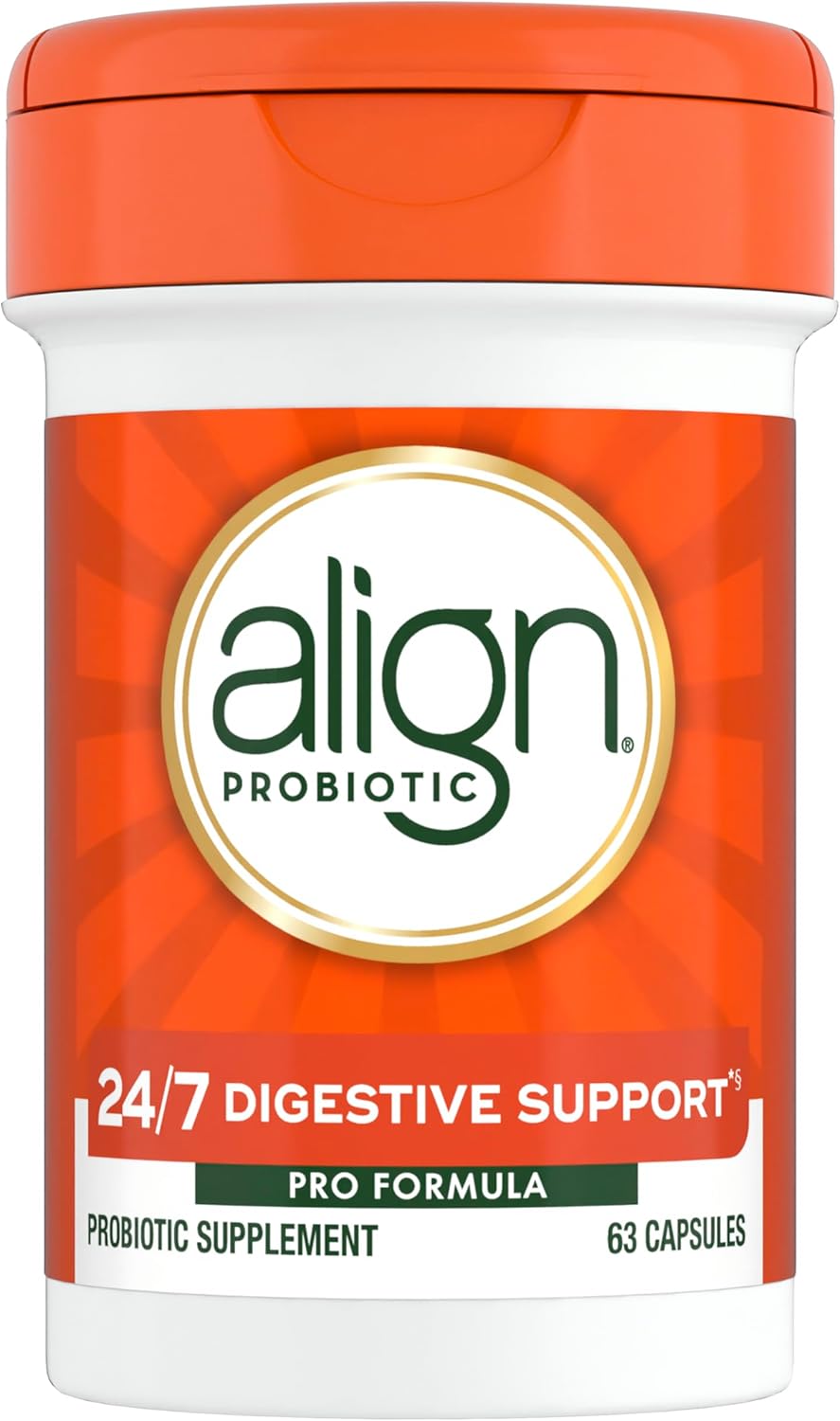 Doctor Recommended Align Probiotic Supplement for Women and Men, 63 Capsules - Daily Pro Formula to Relieve Gas and Bloating
