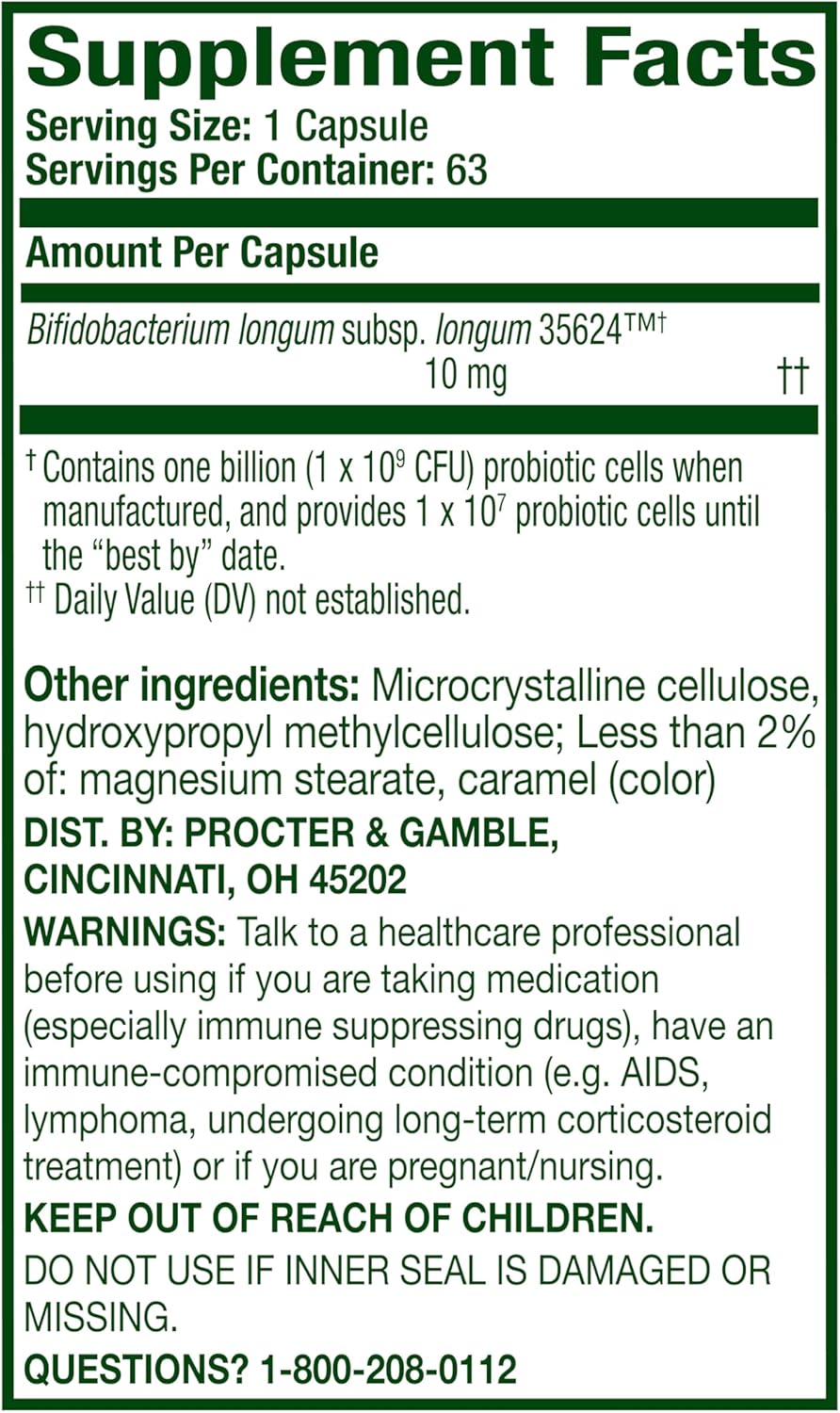 Doctor Recommended Align Probiotic Supplement for Women and Men, 63 Capsules - Daily Pro Formula to Relieve Gas and Bloating