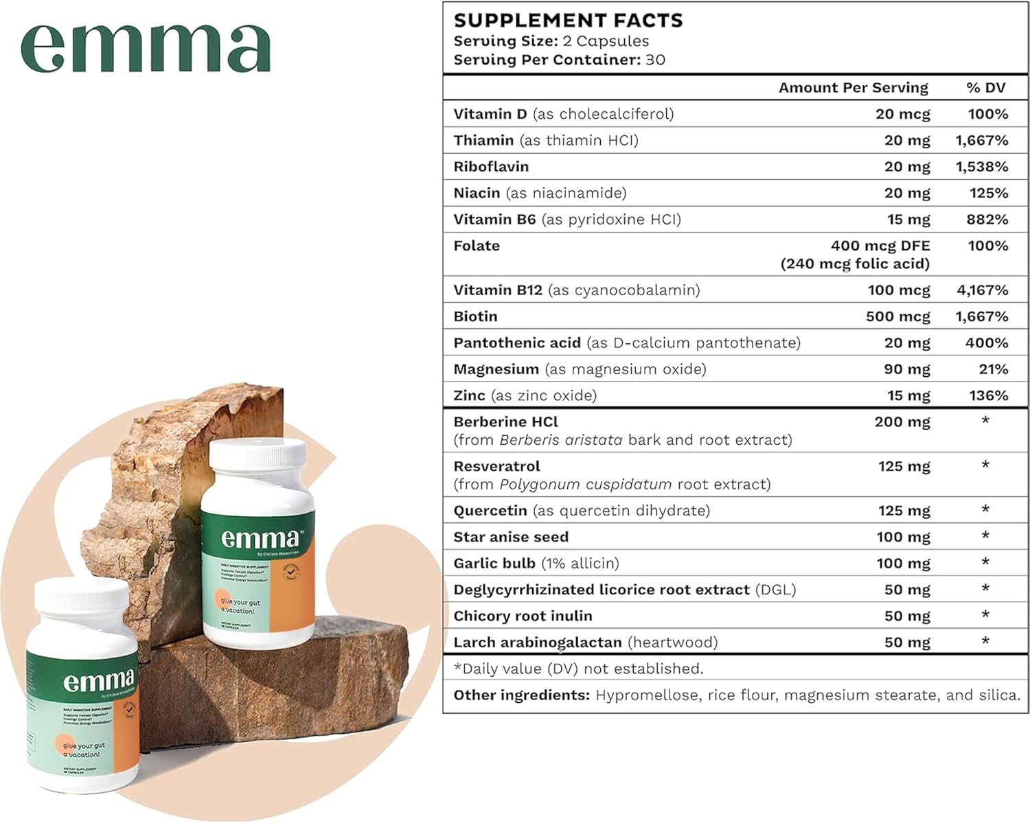 Doctor-Recommended Gut Health Supplement - 60 Capsules for Gas, Bloating, Leaky Gut - Magnesium, Berberine, Vitamin D, Quercetin - Colon Cleanse Formula