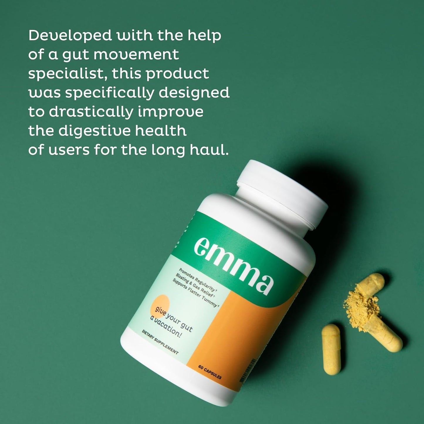 Doctor-Recommended Gut Health Supplement - 60 Capsules for Gas, Bloating, Leaky Gut - Magnesium, Berberine, Vitamin D, Quercetin - Colon Cleanse Formula