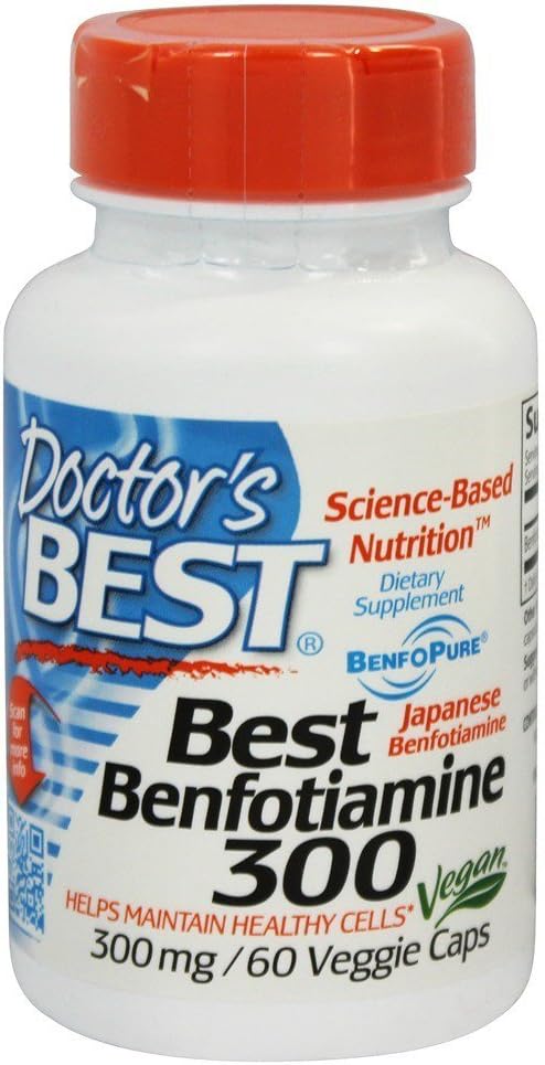Doctor's Best Benfotiamine with BenfoPure 300mg - 60 Vegetarian Capsules for Wellness