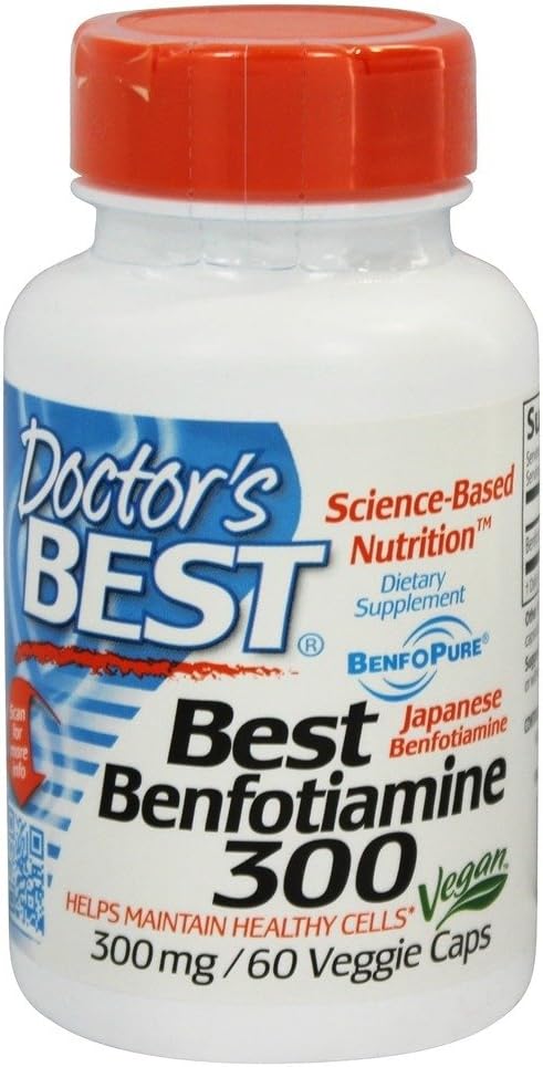 Doctor's Best Benfotiamine with BenfoPure 300mg - 60 Vegetarian Capsules for Wellness