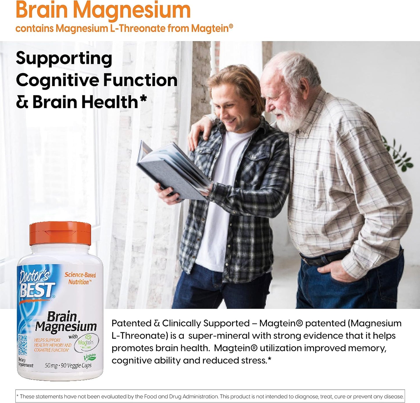 Doctor's Best Brain Magnesium Capsules - 90 Vegetable Capsules