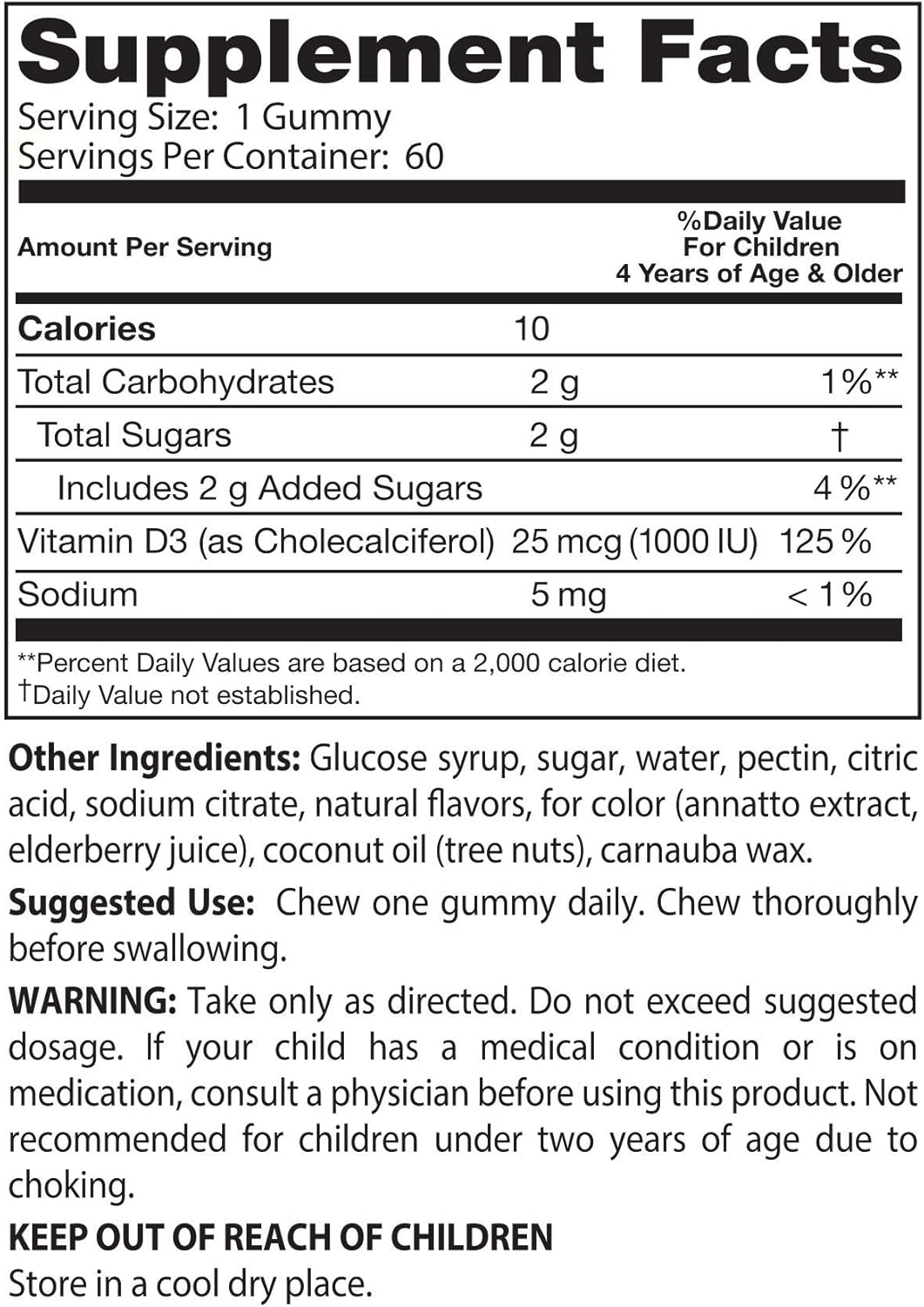 Doctor's Best Children's Vitamin D3 Gummies 1000iu - Supports Healthy Bones, Teeth, Immune Health - 60 Count