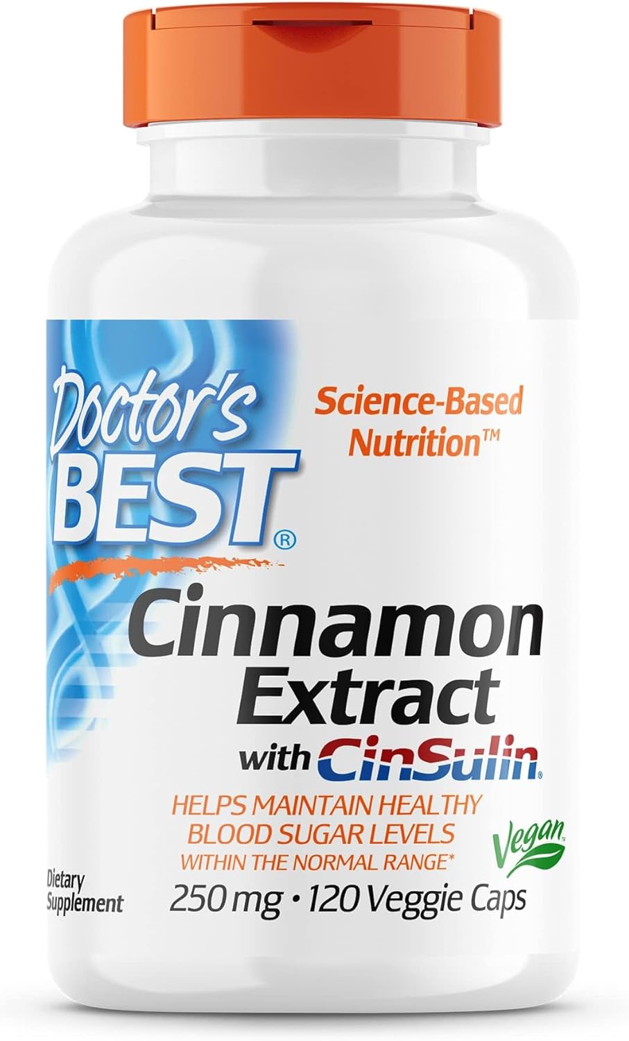 Doctor's Best Cinnamon Extract - Supports Healthy Glycemic Balance & Metabolism, Non-GMO, Gluten-Free, Soy-Free, Vegan - 120 Veggie Capsules
