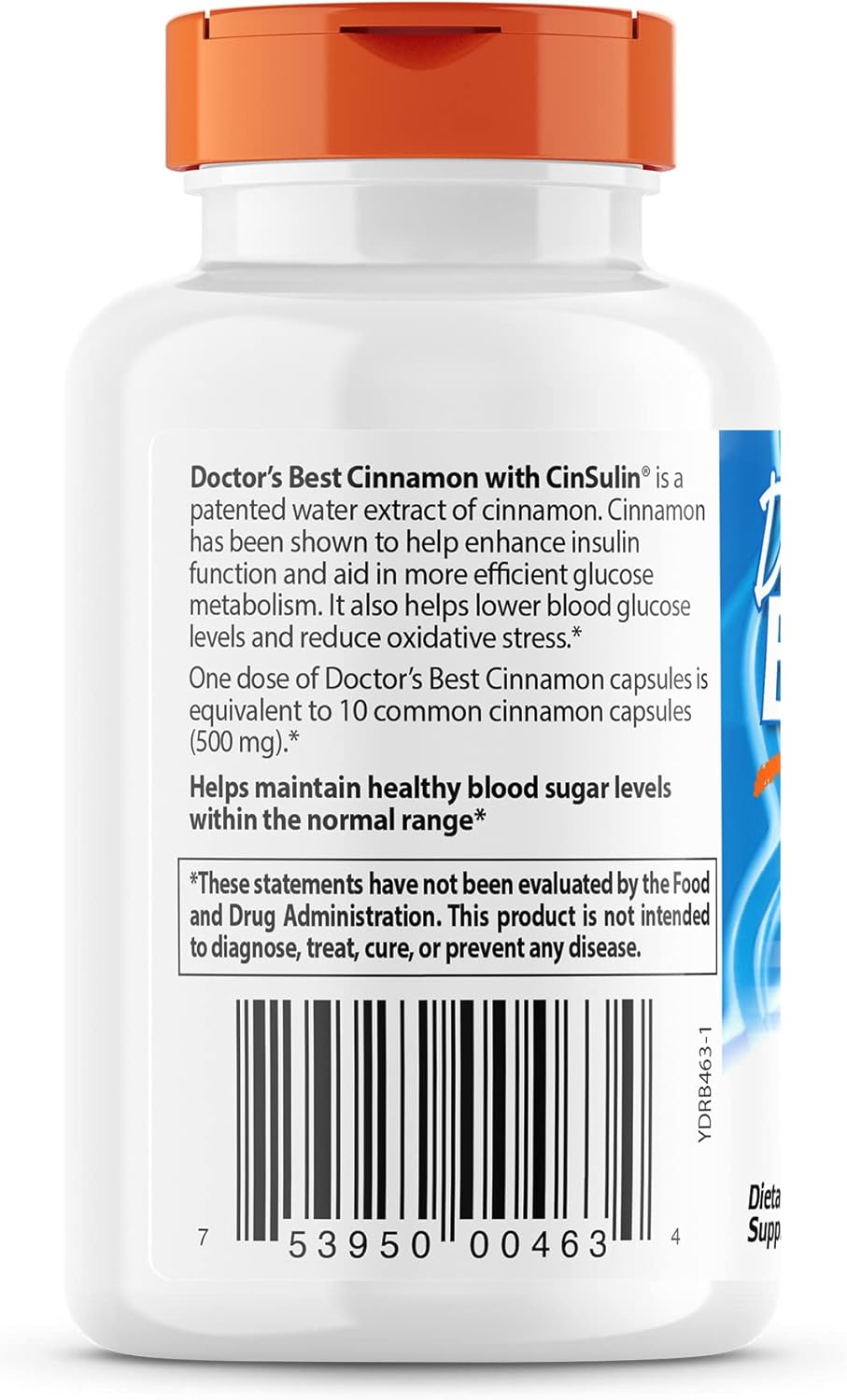 Doctor's Best Cinnamon Extract - Supports Healthy Glycemic Balance & Metabolism, Non-GMO, Gluten-Free, Soy-Free, Vegan - 120 Veggie Capsules