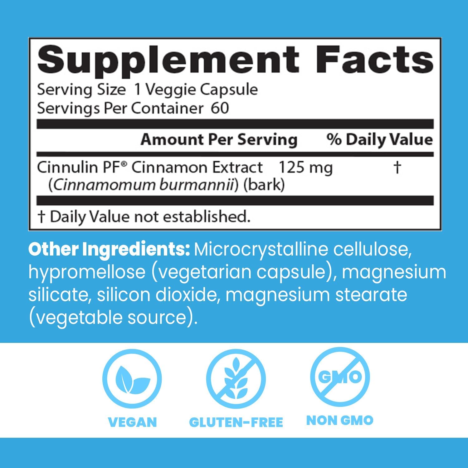 Doctor's BEST Cinnamon Extract with Cinnulin PF - 60 Veggie Caps, Non-GMO, Gluten Free, Vegan - Supports Healthy Blood Sugar Levels