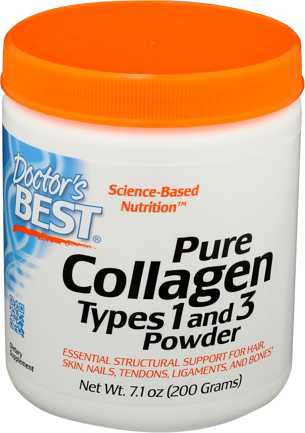 Doctor's Best Collagen Types 1 & 3 - Supports Healthy Skin, Hair, Nails, Bones, and Joints - 7.1 oz