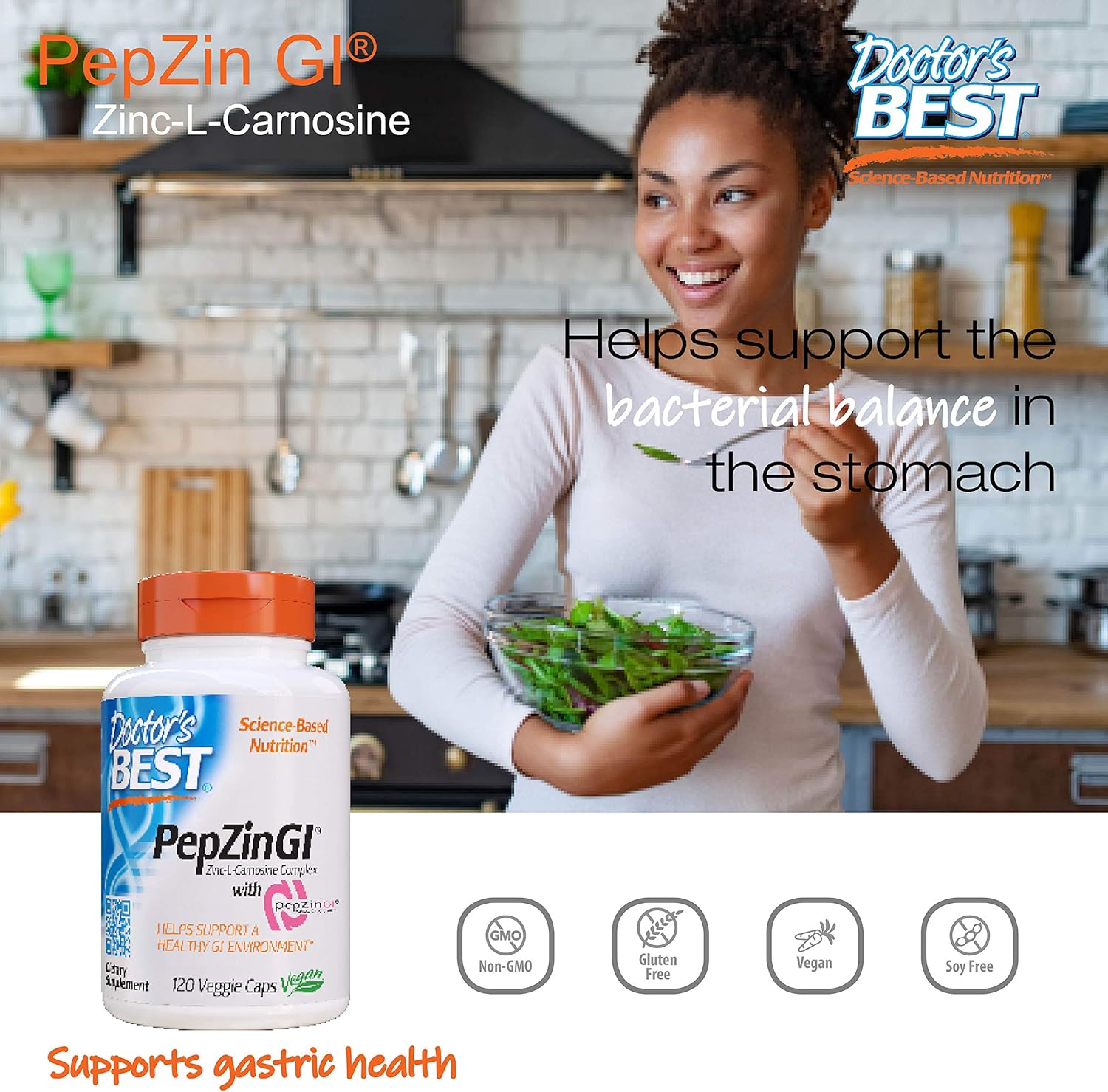 Doctor's BEST Digestive Enzymes & PepZin GI Complex Bundle - Non-GMO, 90 Veggie Caps + 120 Veggie Caps