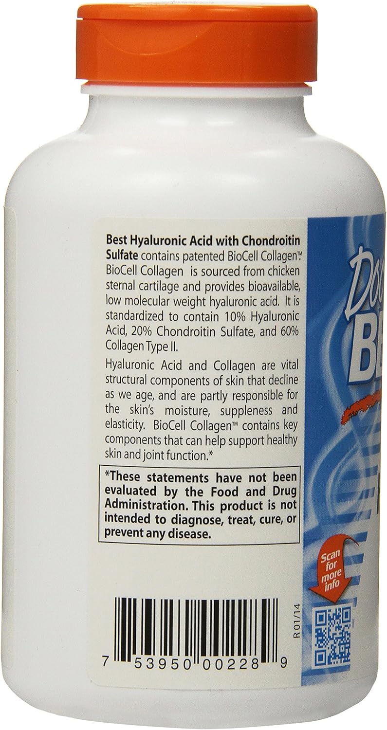 Doctor's Best Hyaluronic Acid and Chondroitin Sulfate Capsules - 180 Count
