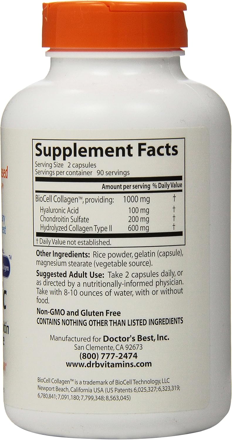 Doctor's Best Hyaluronic Acid and Chondroitin Sulfate Capsules - 180 Count