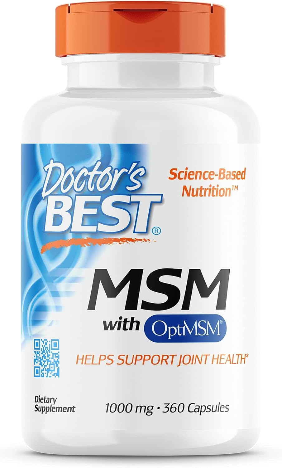 Doctor's BEST MSM Supplement for Hair, Skin, Nails, & Joints - Non-GMO, Gluten Free, 3000 mg, 360 Capsules