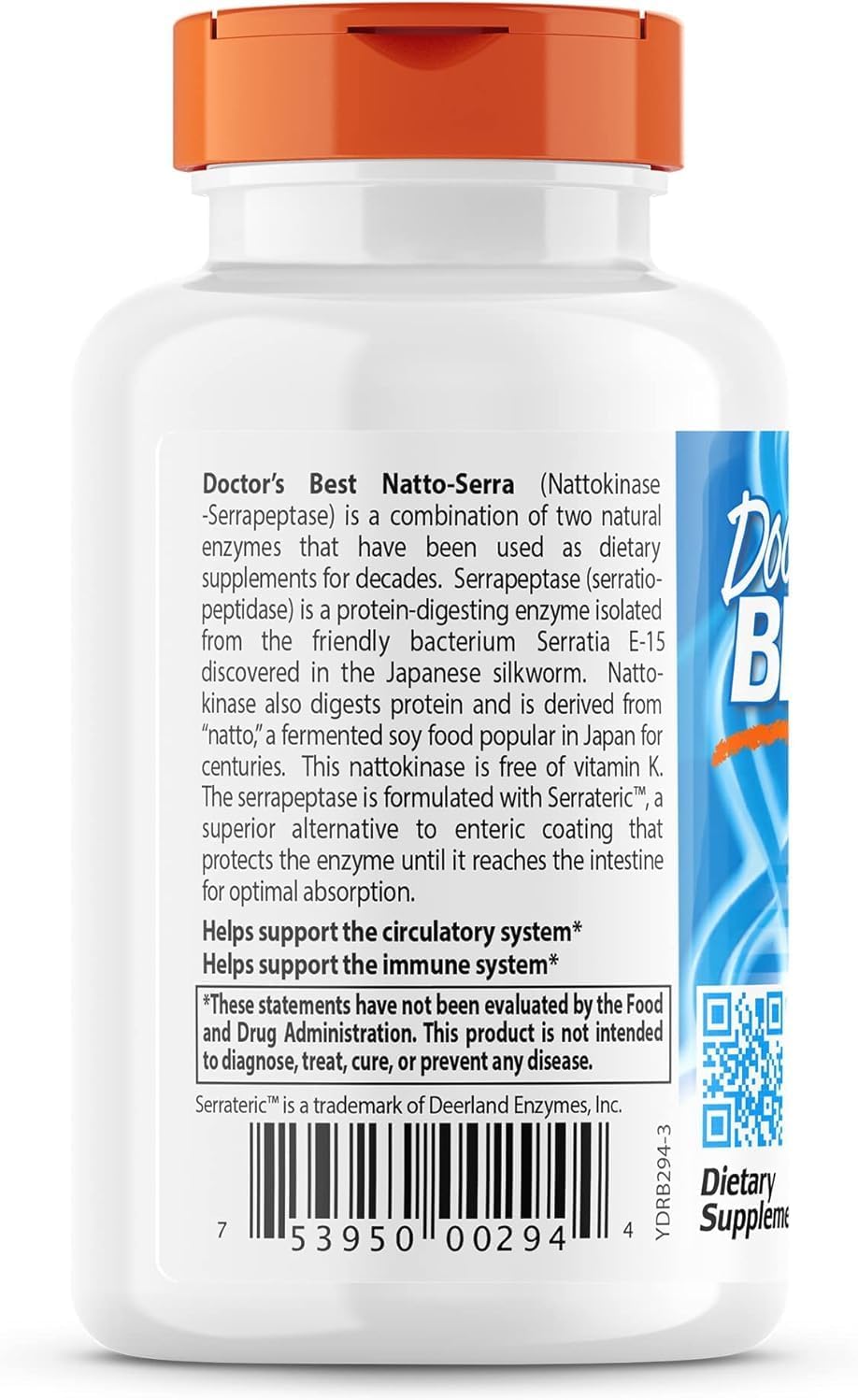 Doctors Best Natto-Serra Veggie Capsules - Supports Circulatory & Immune Health - Non-GMO & Vegan - 90 Count
