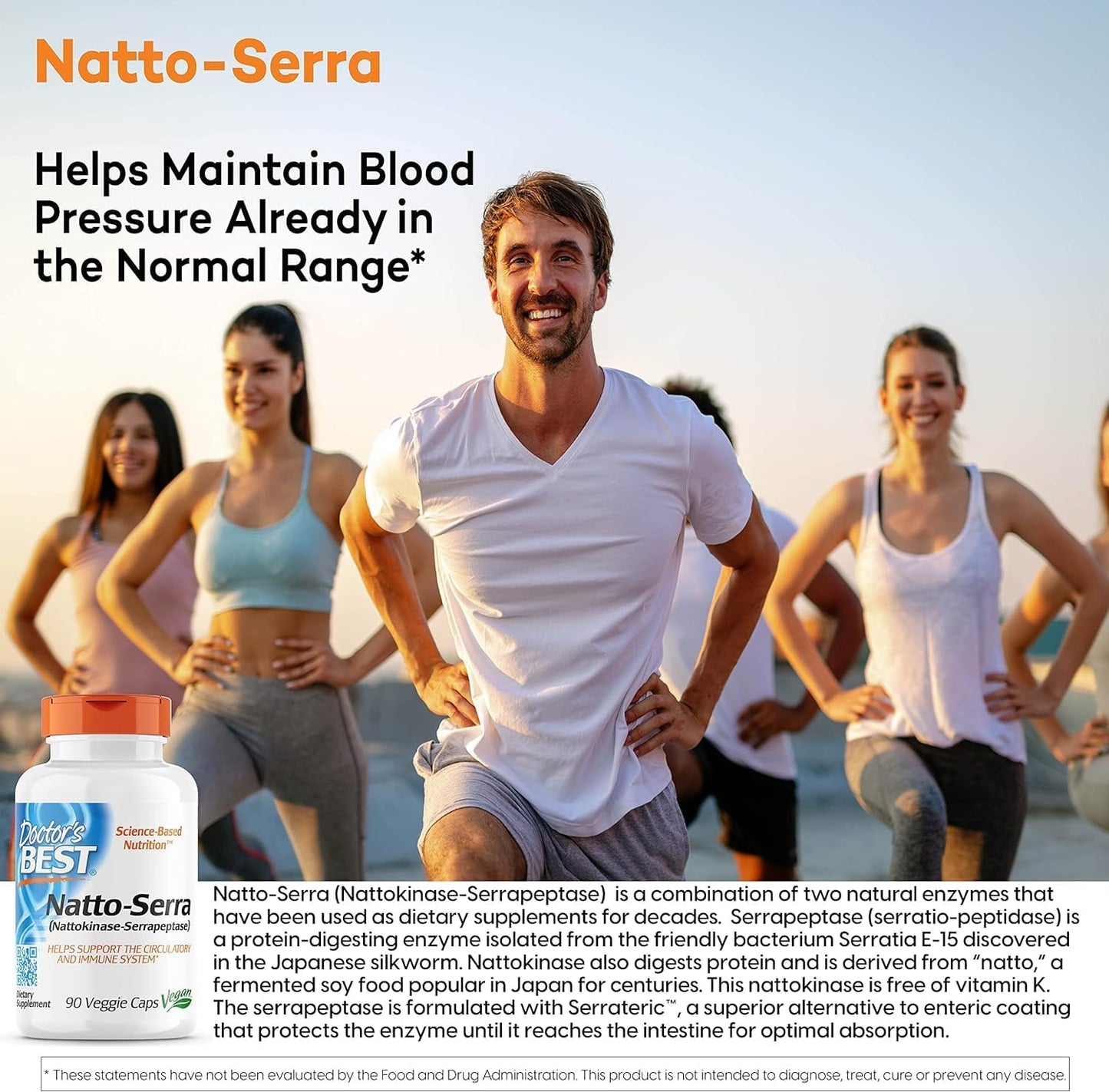 Doctors Best Natto-Serra Veggie Capsules - Supports Circulatory & Immune Health - Non-GMO & Vegan - 90 Count