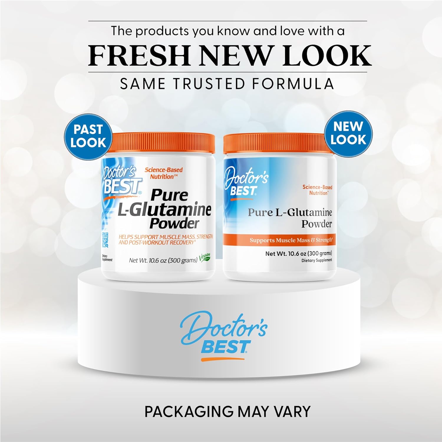 Doctors Best Pure L-Glutamine Powder - Supports Muscle Mass & Strength - Non-GMO, Gluten Free, Soy Free, Vegan - 10.6 oz (300g)