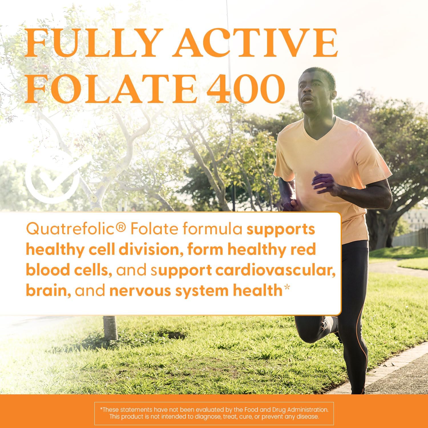 Doctor's Best Quatrefolic Folate 400 mcg - Supports Mood, Memory, Circulation - 90 VC - Promotes Well-Being