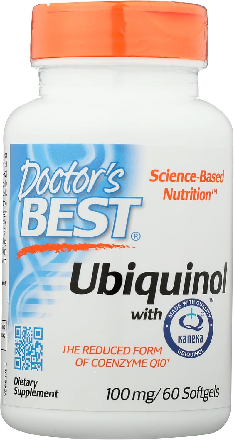 Doctors Best Ubiquinol 100mg, Coenzyme Q10, Non-GMO, Gluten & Soy Free, 60 Softgels for Heart Health and Energy Support