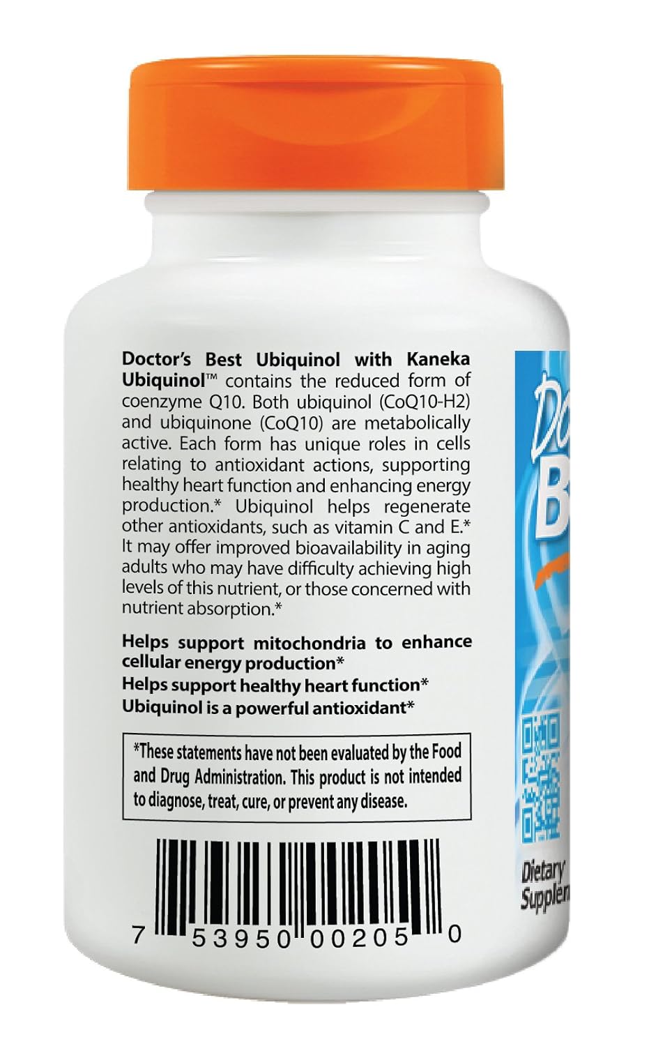 Doctor's Best Ubiquinol with Kaneka's QH 100mg - 60 Capsules