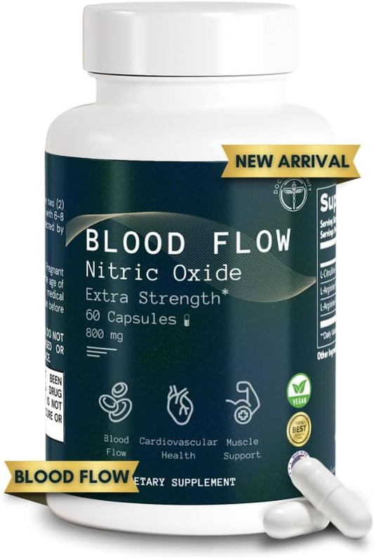 Doctor's Priority Nitric Oxide Booster - Promotes Healthy Blood Pressure, Boosts Blood Flow, Supports Cardiovascular and Muscle Health - 60 Capsules for Men and Women