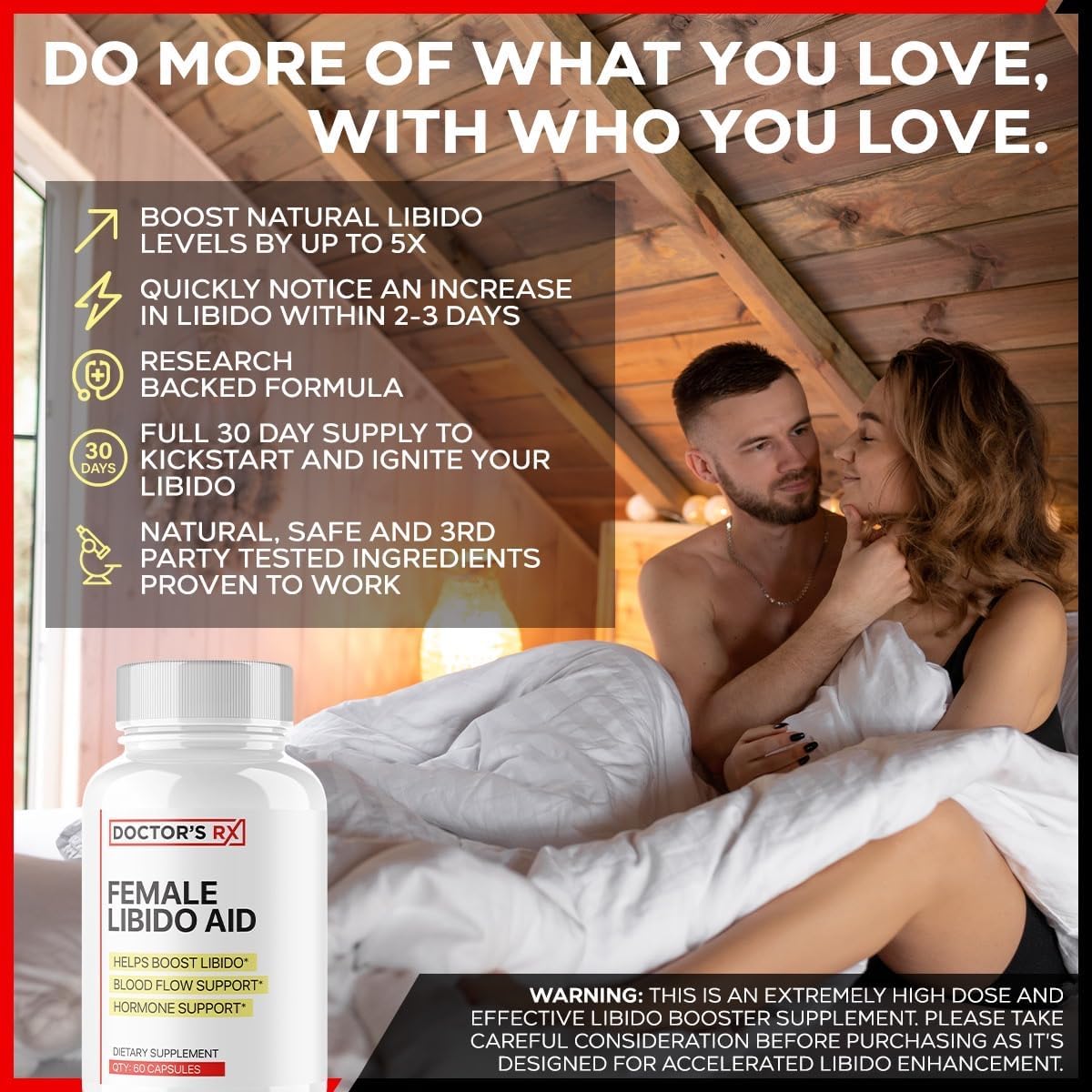 Doctor's Recommended Female Libido Booster | Balance Hormones, Heighten Sensitivity | Fast Acting with 14 Ultra Ingredients | 3rd Party Tested for Women - 60 Pills