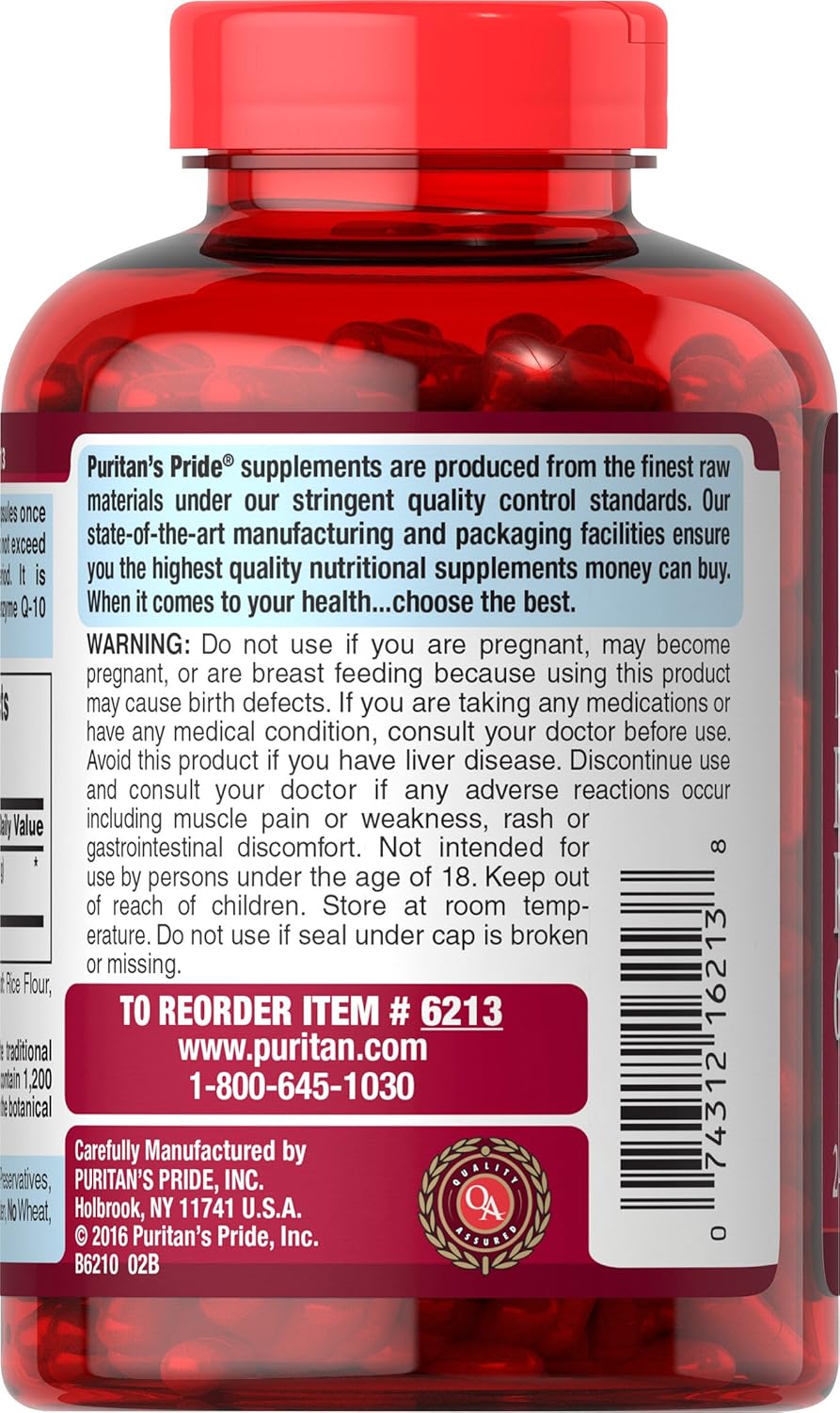 Doctors Trust® Red Yeast Rice 600mg Supplement, 240 Capsules - Puritan's Pride Rapid Release Formula