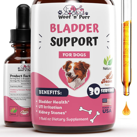 Dog Bladder Control Supplement - Supports Healthy Kidney & Urinary Tract - UTI Treatment - Bladder Support - 1oz