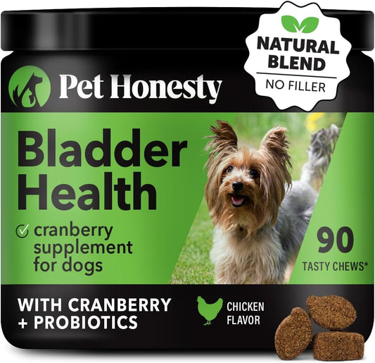 Dog Bladder Health Supplement with Cranberry & D-Mannose - Kidney Support for Dogs, Urinary Tract Health - Chicken Flavor