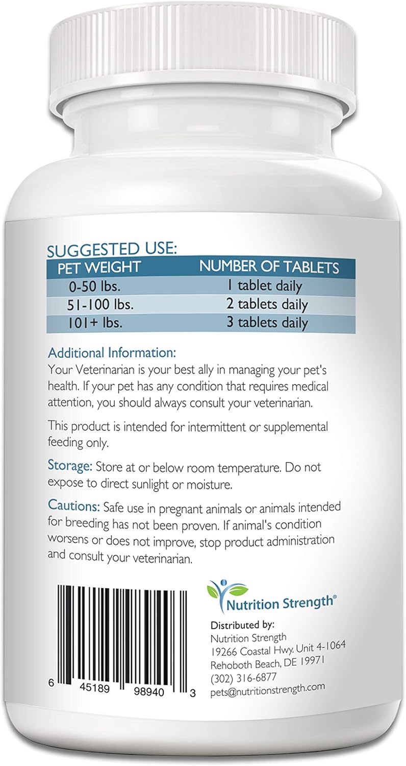 Dog Cardio Support with Antioxidants, L-Carnitine, L-Taurine, Coenzyme Q10, Vitamin E - 120 Chewable Tablets for Healthy Heart
