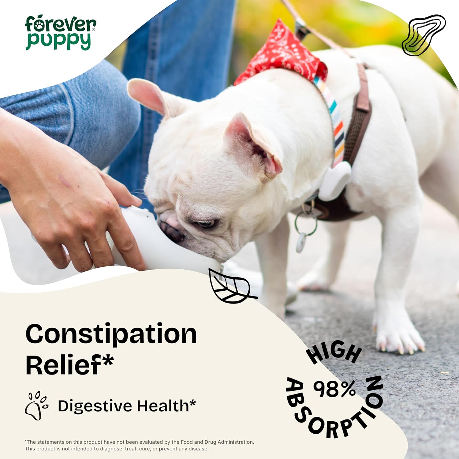 Dog Constipation Relief Drops - Liquid Fiber & Sea Moss Supplements - Prebiotic Elm - 2 oz
