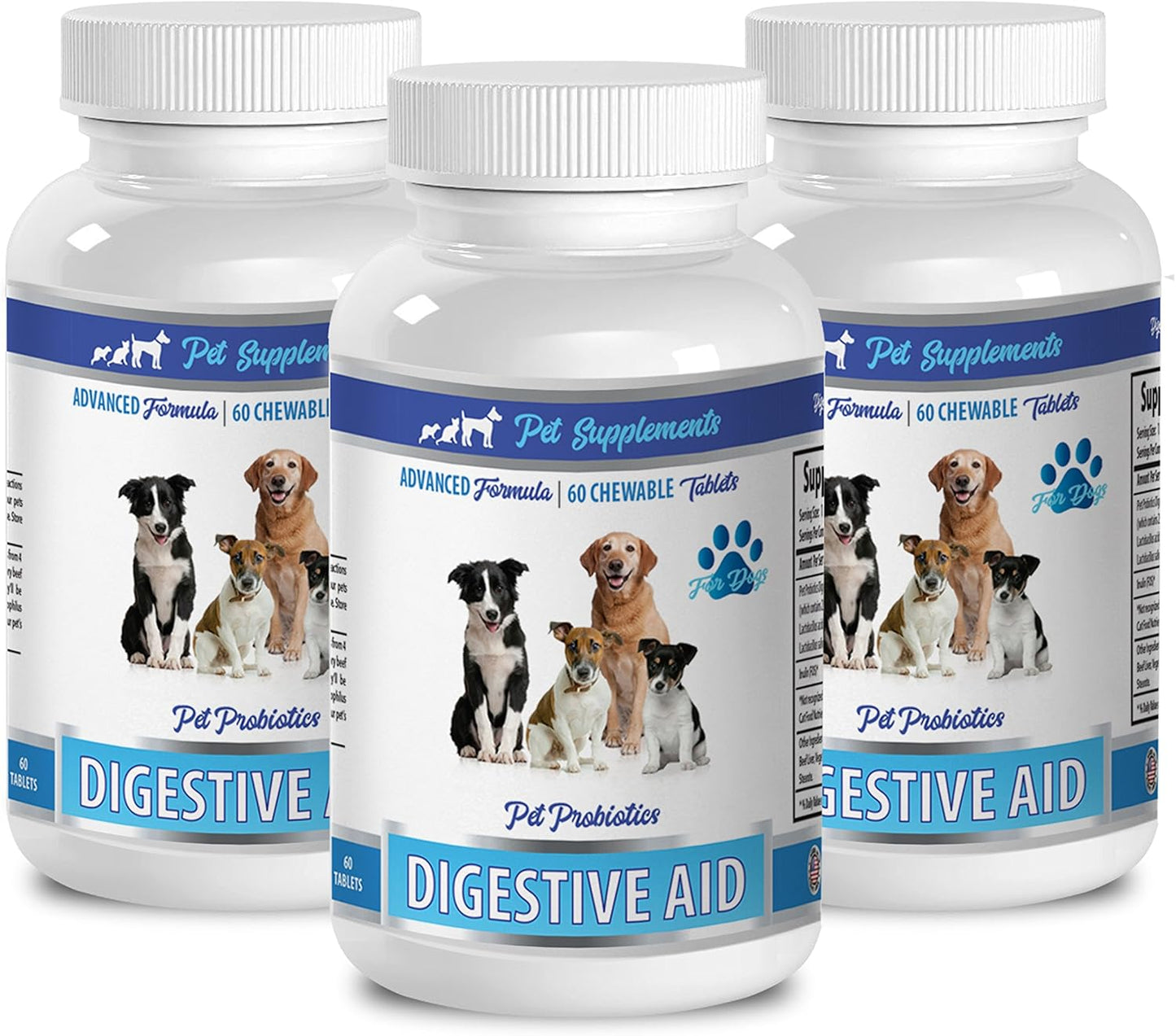 Dog Digestive Aid Probiotics for Bad Breath & Gas Relief - Natural Solution for Diarrhea - Lactobacillus Acidophilus - 180 Treats