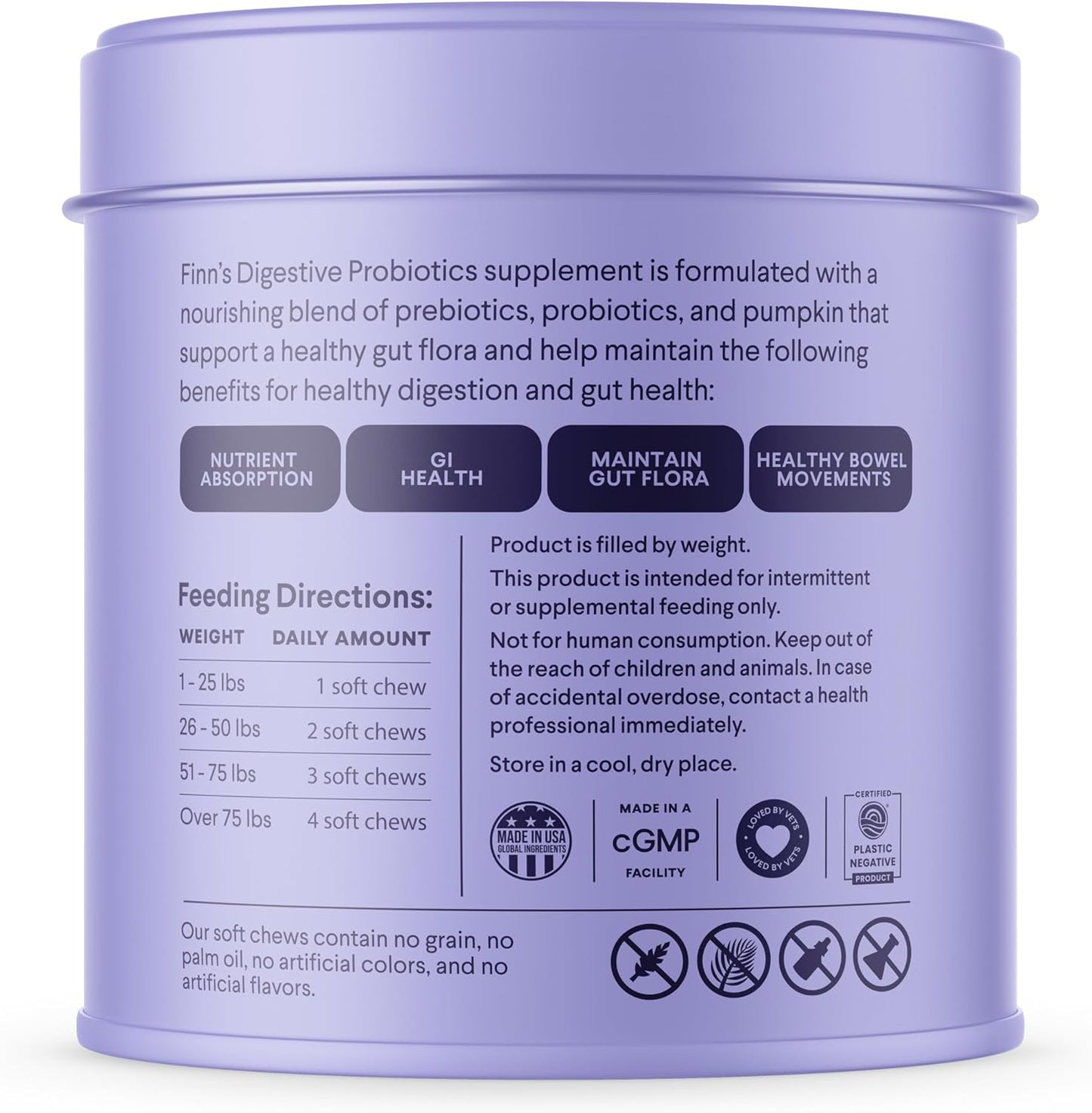 Dog Digestive Probiotics with Pumpkin & Prebiotics - Vet Recommended, Made in USA - 90 Soft Chews
