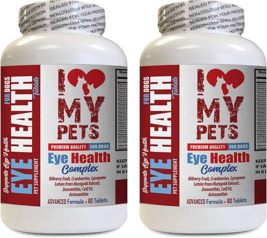 Dog Eye Health Supplements - Premium Formula for Optimal Canine Eye Health - Vet Recommended - Includes Cranberry - 2 Bottles (120 Treats)