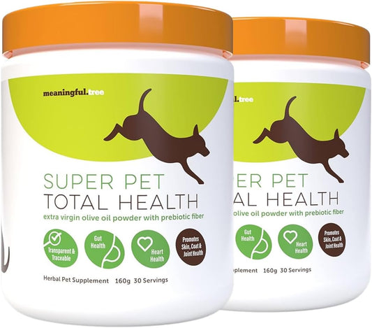 Dog Fiber Supplement for Heart, Gut, Coat & Joint Health - Made in USA, 2 Natural Ingredients (2 Pack)