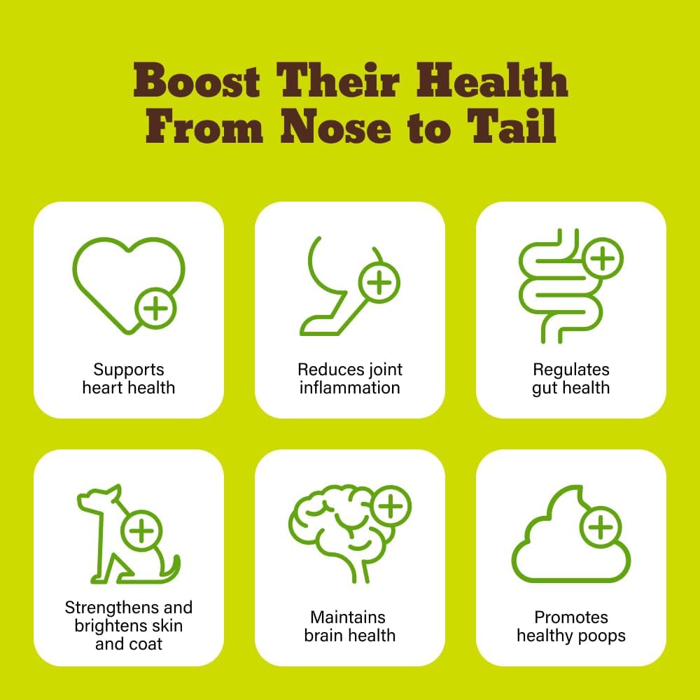 Dog Fiber Supplement for Heart, Gut, Coat & Joint Health - Made in USA, 2 Natural Ingredients (2 Pack)