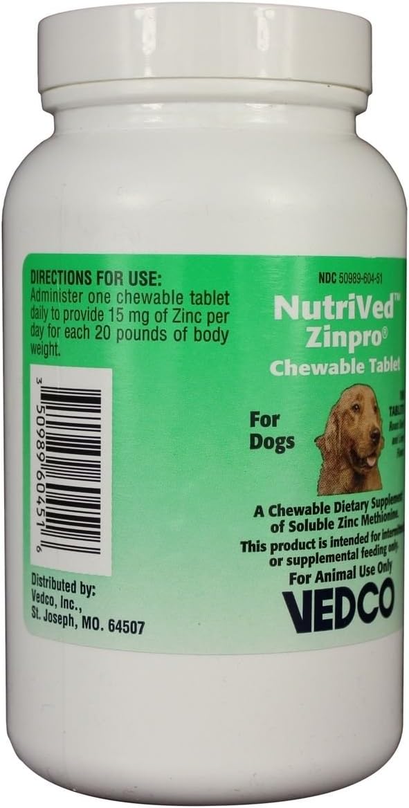 Dog for Dog NutriVed ZinPro Chewable Tablets - 100 Count Bottle