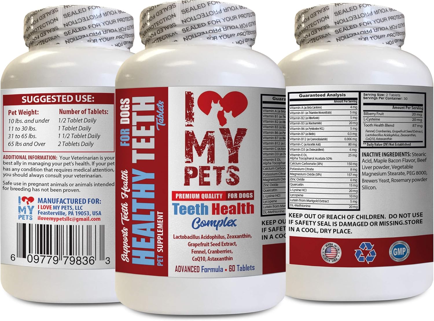 Dog Gum Health and Teeth Complex Supplement for Healthy Gums and Fresh Breath - 60 Treats