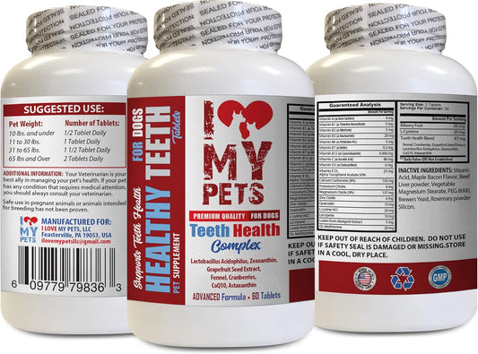 Dog Gum Health and Teeth Complex Supplement for Healthy Gums and Fresh Breath - 60 Treats