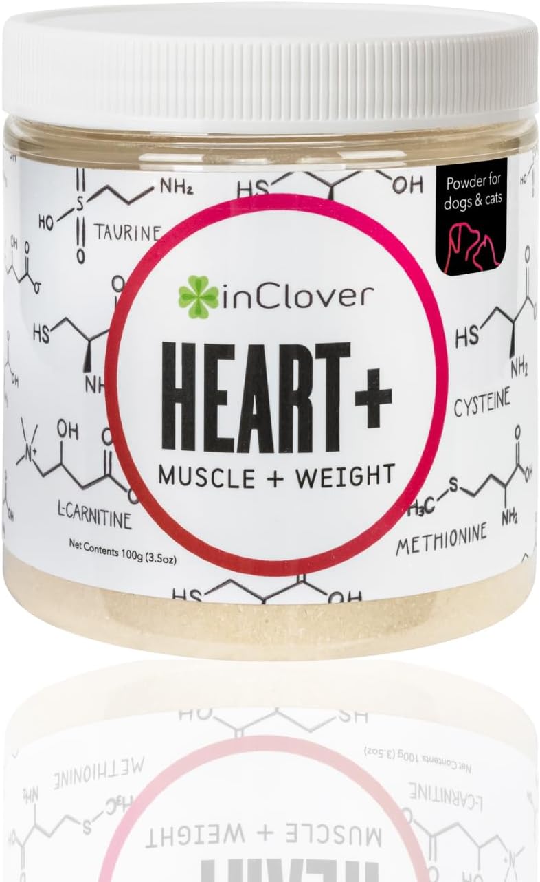 Dog Heart Health Supplement Powder with Taurine for Weight Management and Immune Support - InClover BioVibrant