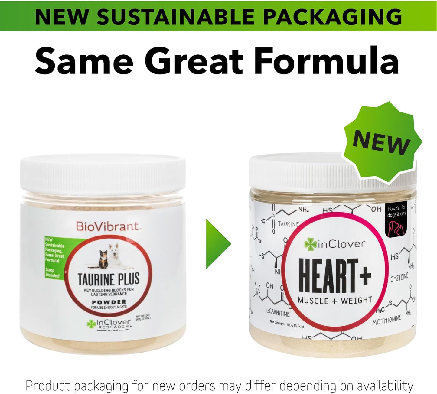 Dog Heart Health Supplement Powder with Taurine for Weight Management and Immune Support - InClover BioVibrant