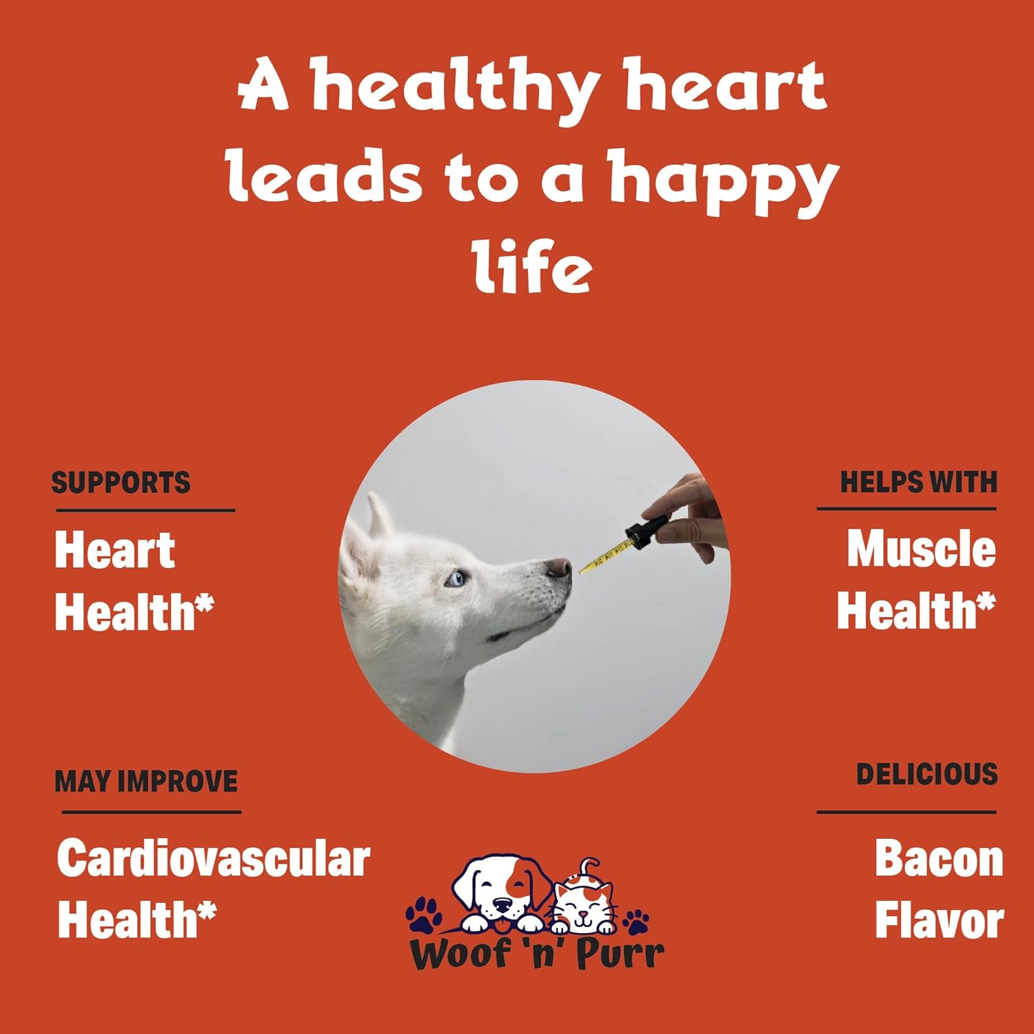 Dog Heart Health Support Supplement - Cardiovascular Function & Overall Heart Health - 1 fl oz