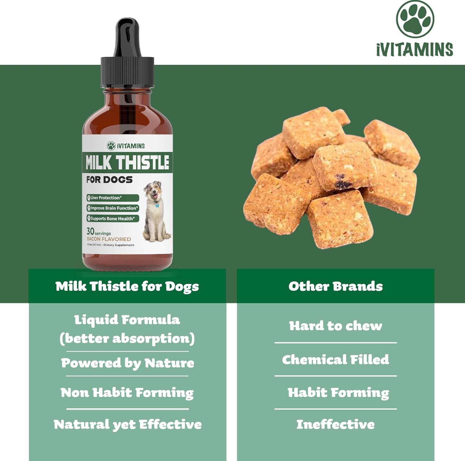 Dog Liver and Kidney Health Support with iVitamins Milk Thistle Supplement - 1 oz