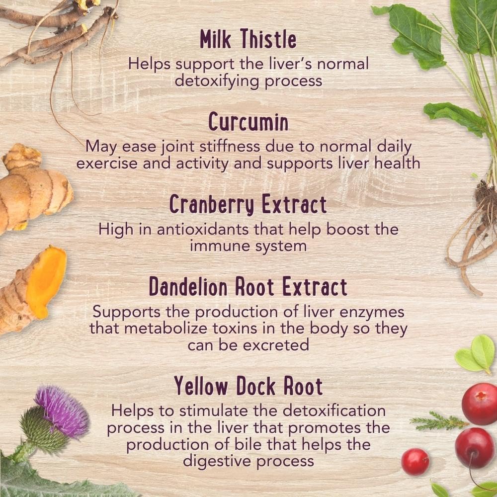 Dog Liver Support Supplement with Milk Thistle, Turmeric, Cranberry & Dandelion Root Extract - iHeartDogs Liver Health Formula